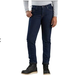 NWT- CARHARTT WOMEN'S RUGGED FLEX RELAXED FIT FLEECE LINED JEAN - 8 short